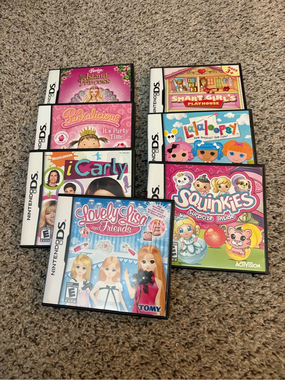 Nintendo DS Set of 7 Little Girls Game Cartridges